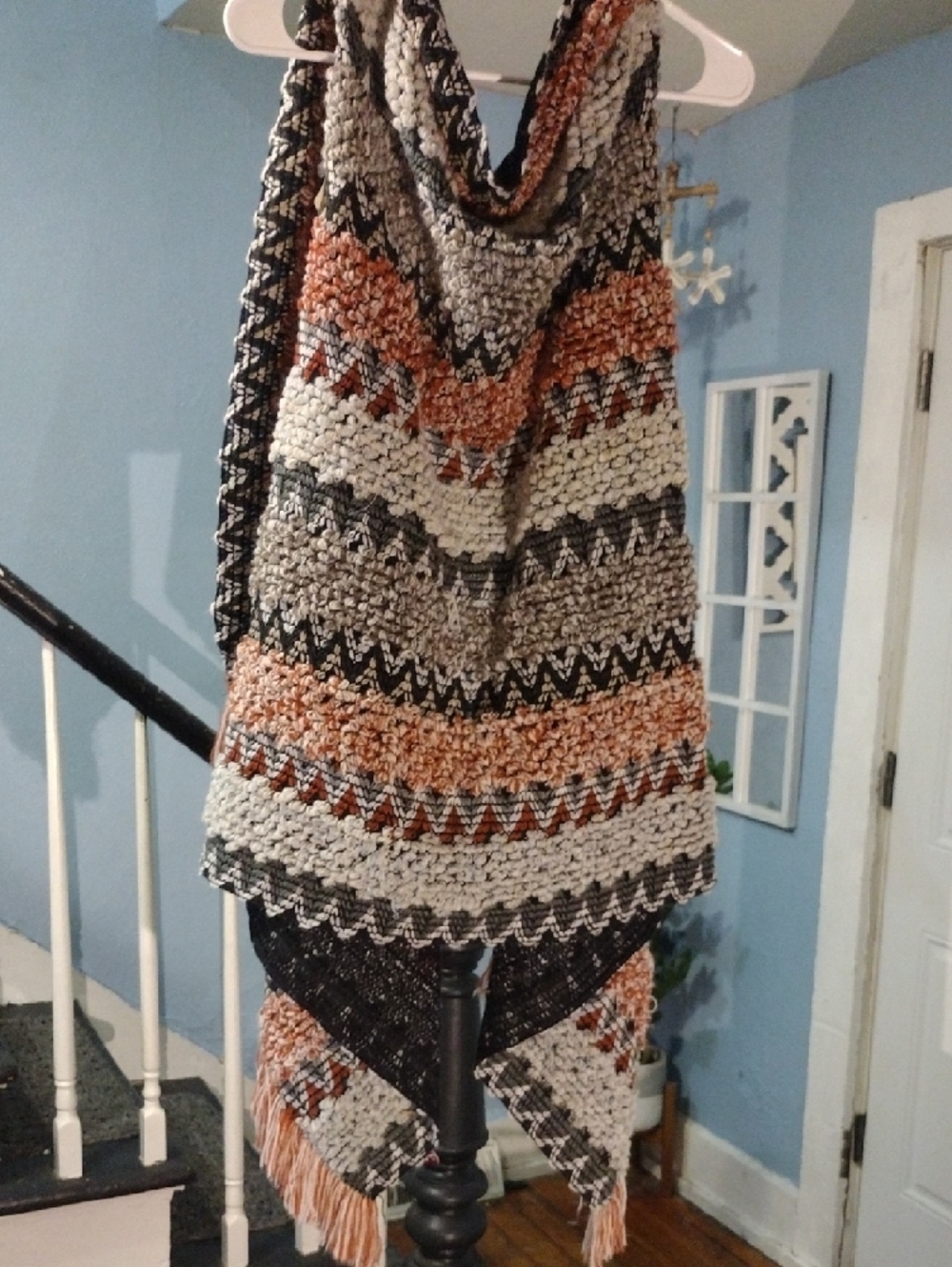 Cozy Knit Fringe Vest in Black, Gray, and Brown - Picture 5 of 9
